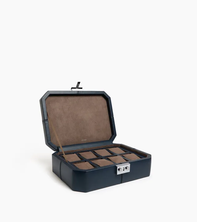 Le Tanneur Coffret 8 montres cuir bleu twilight fermoir T