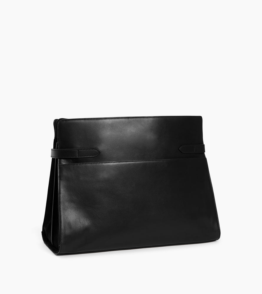 Le Tanneur Emie sac épaule maxi cuir lisse nubuck noir