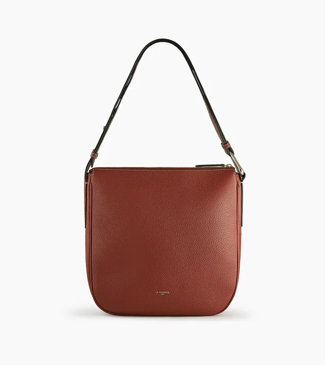 Le Tanneur Madeleine sac hobo cuir taurillon marron moyen