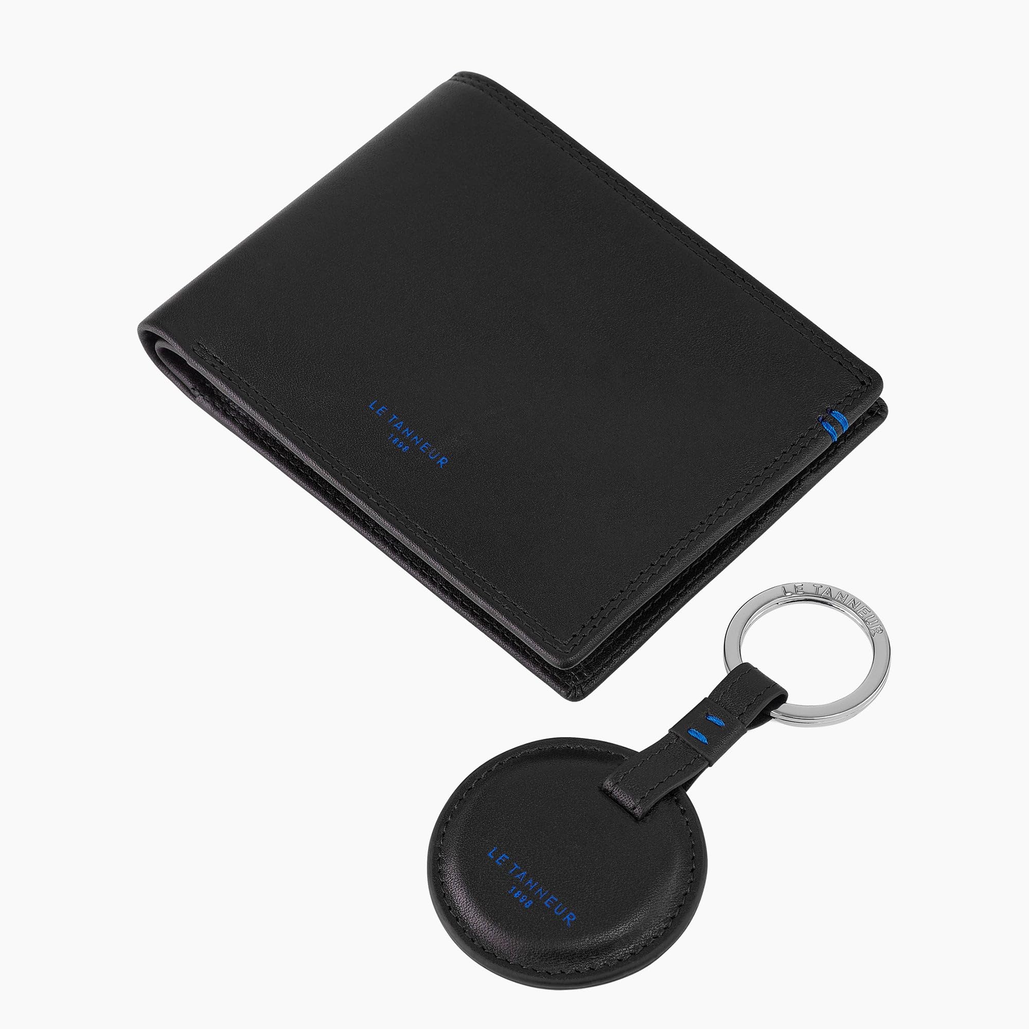 Le Tanneur Wallets coffret portefeuille zippé cuir lisse + porte-clés