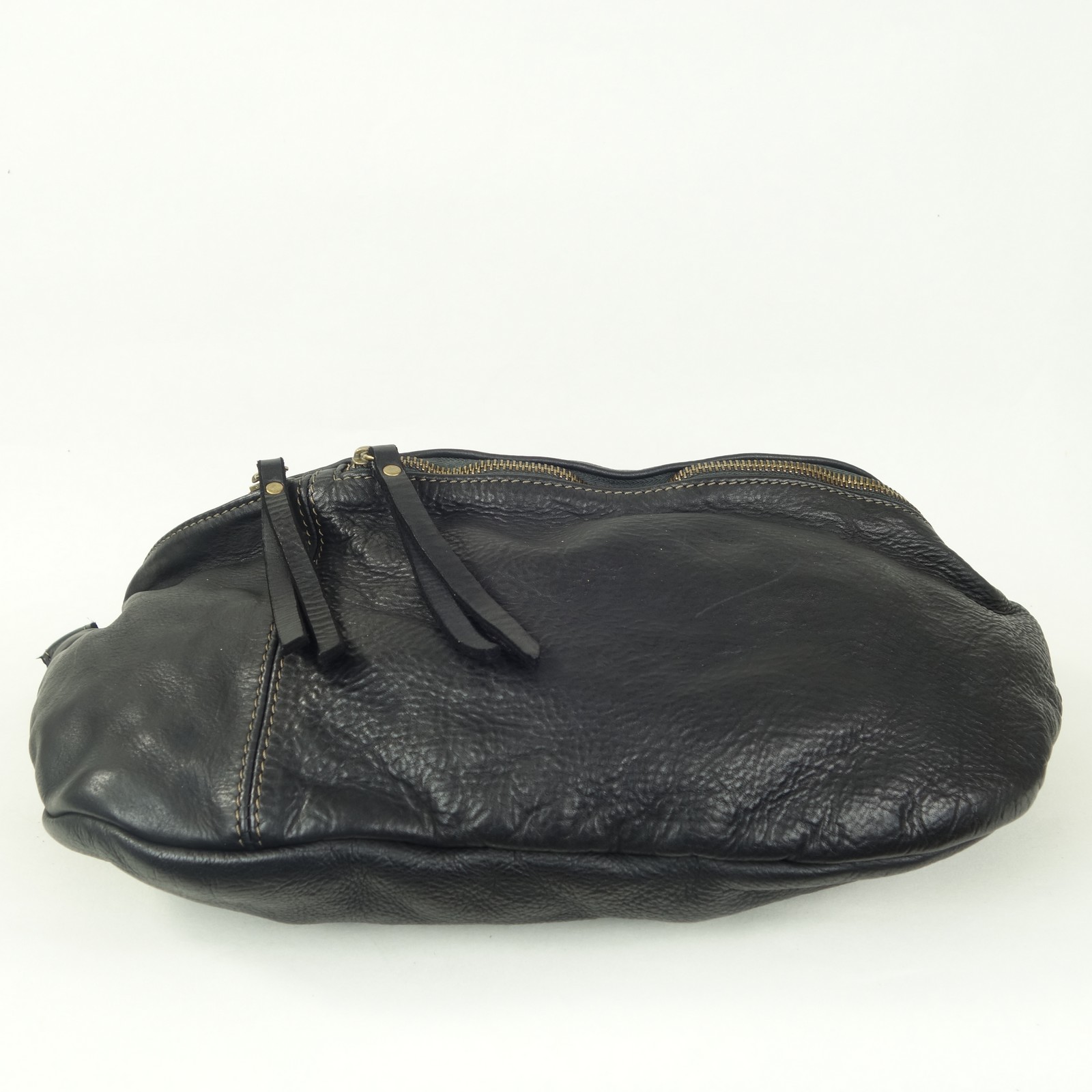Collection Esprit Cuir OLIVER sac banane cuir noir XL vintage