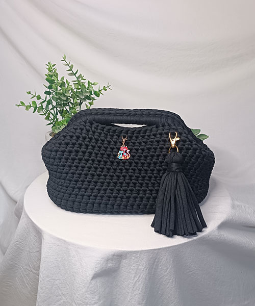 Takiri Sacs à main Mona TK1021 sac noir recyclé chat