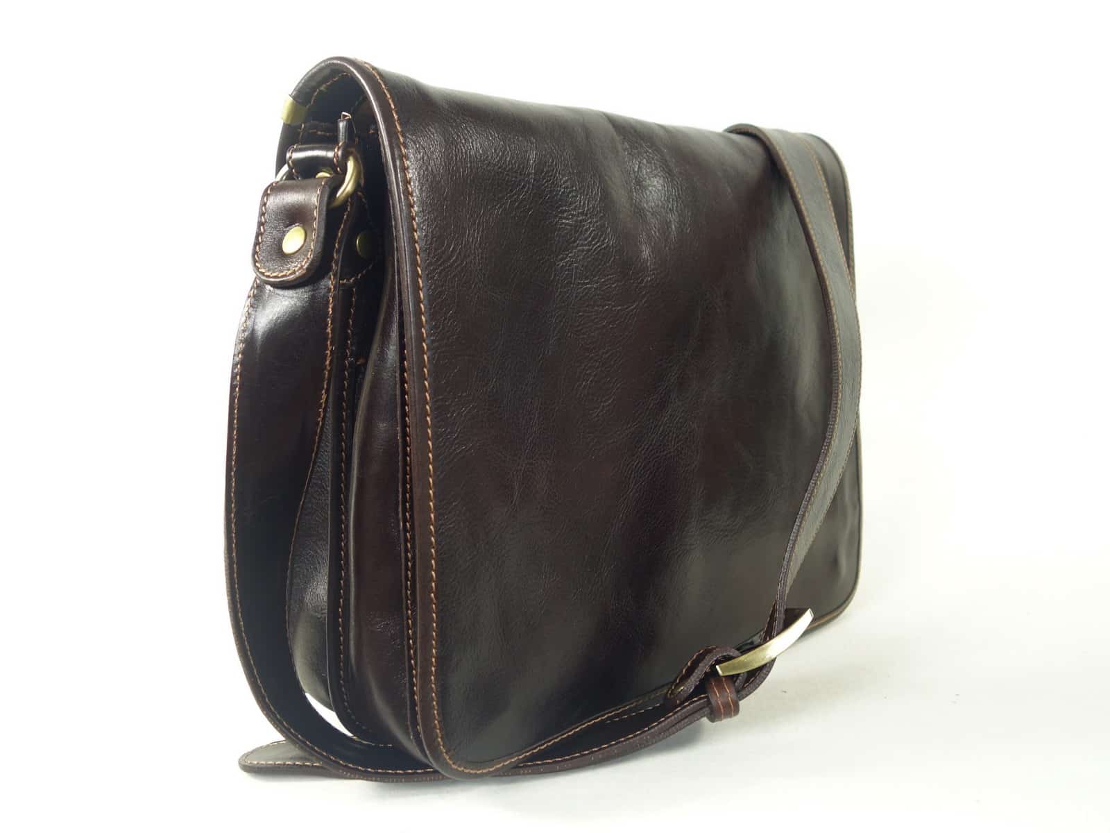 Collection Esprit Cuir Modena besace cuir brun messenger
