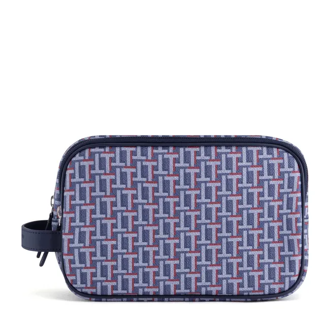 Le Tanneur Camille trousse toilette toile cuir 24 cm homme