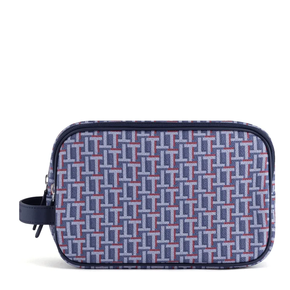 Le Tanneur Camille trousse toilette toile cuir 24 cm homme