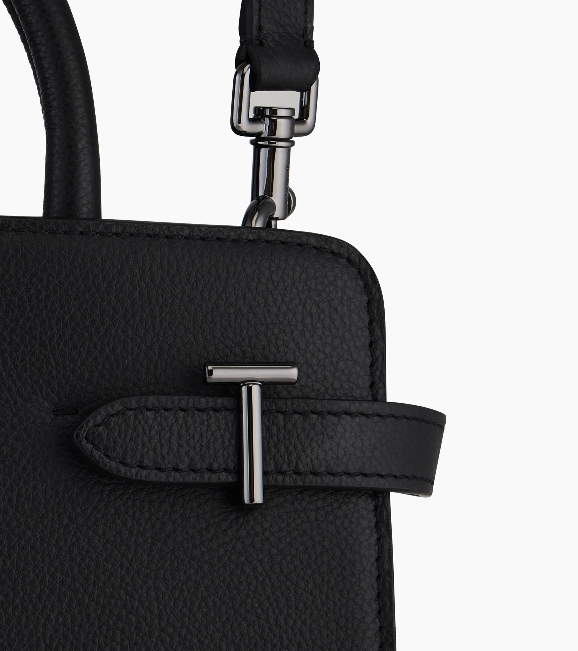 Le Tanneur Emilie sac à main moyen cuir grainé noir