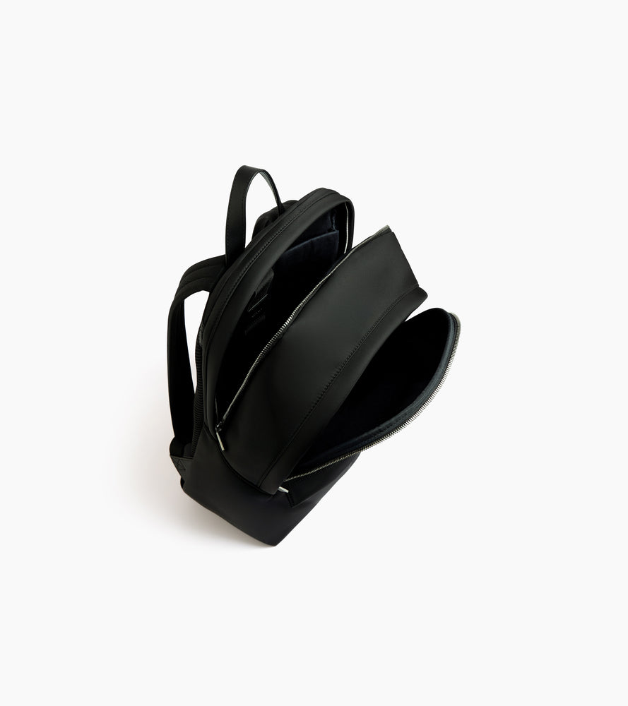 Le Tanneur Basile sac à dos nylon cuir noir 14"