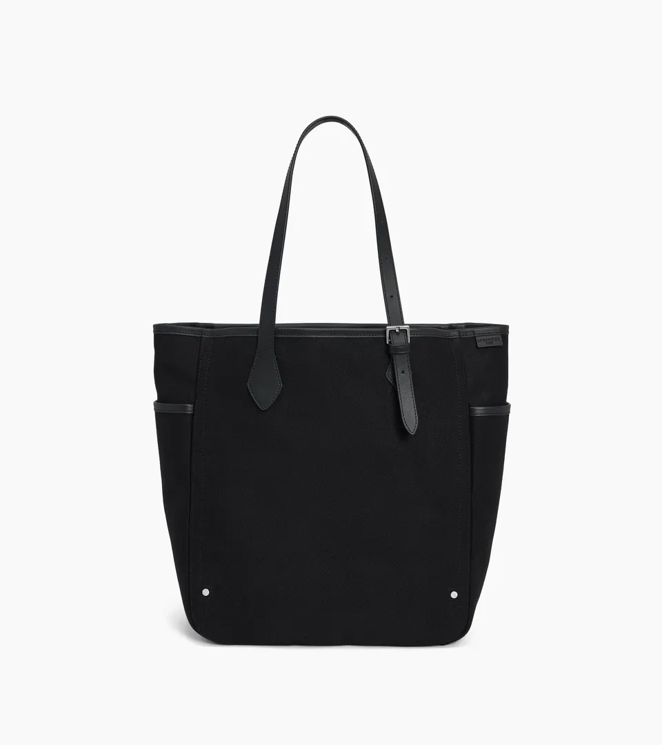 Le Tanneur Solveig sac cabas toile cuir Black moyen