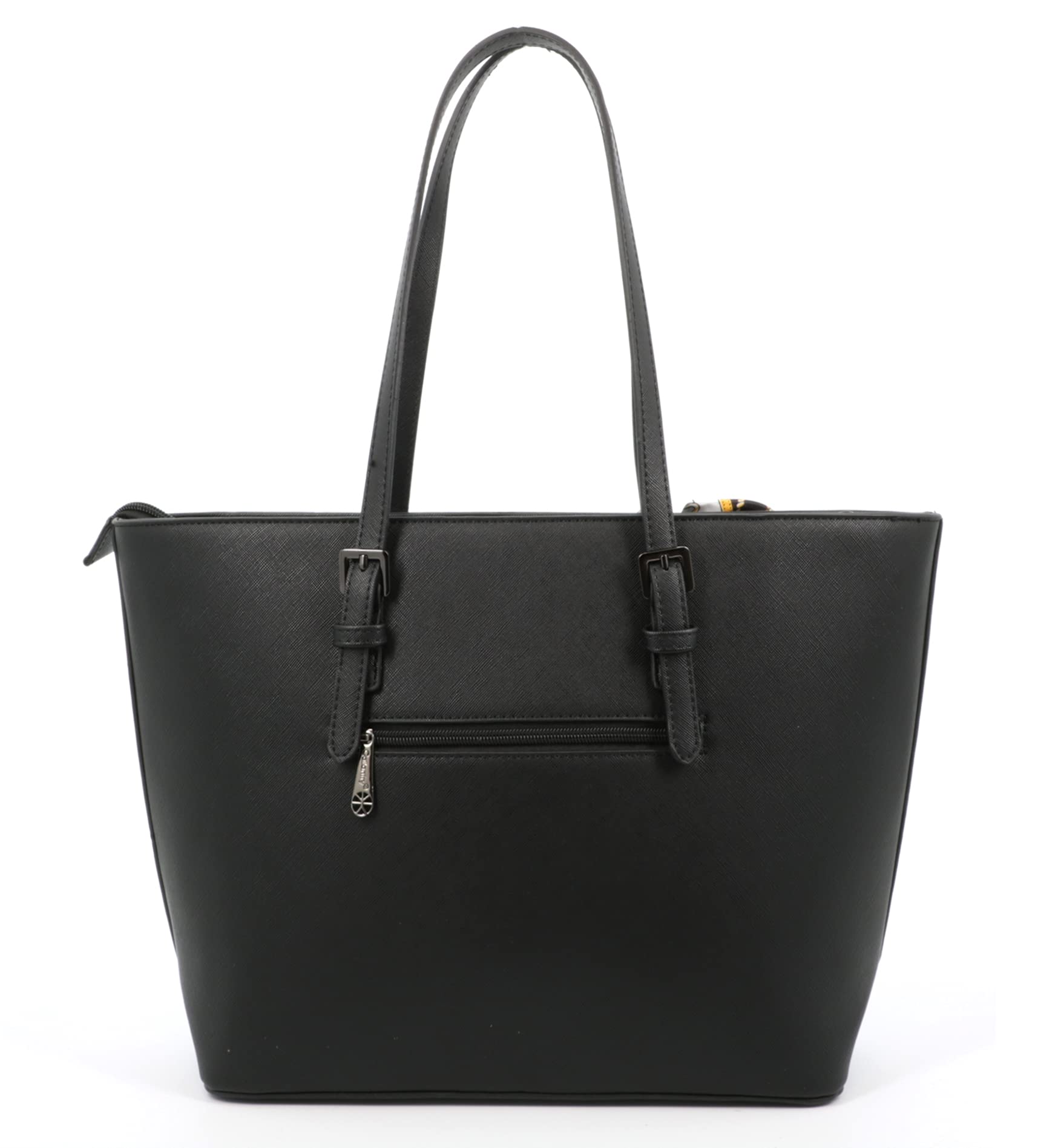 Gallantry Sacs Cabas Tote Bag Saffiano Noir Pompon Format A4