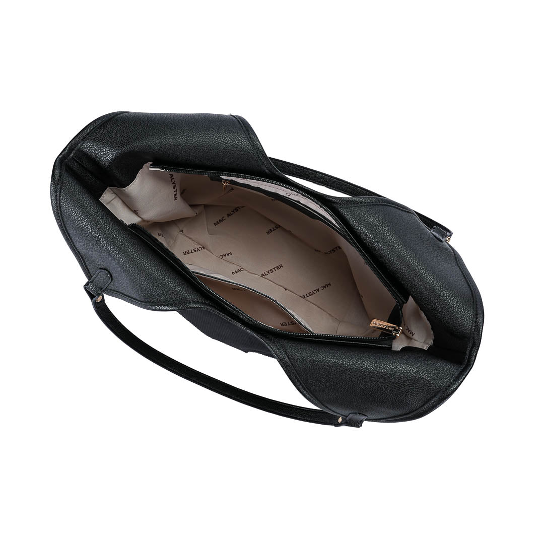 Mac Alyster Glysia sac cabas Taupe hobo strié 46 cm