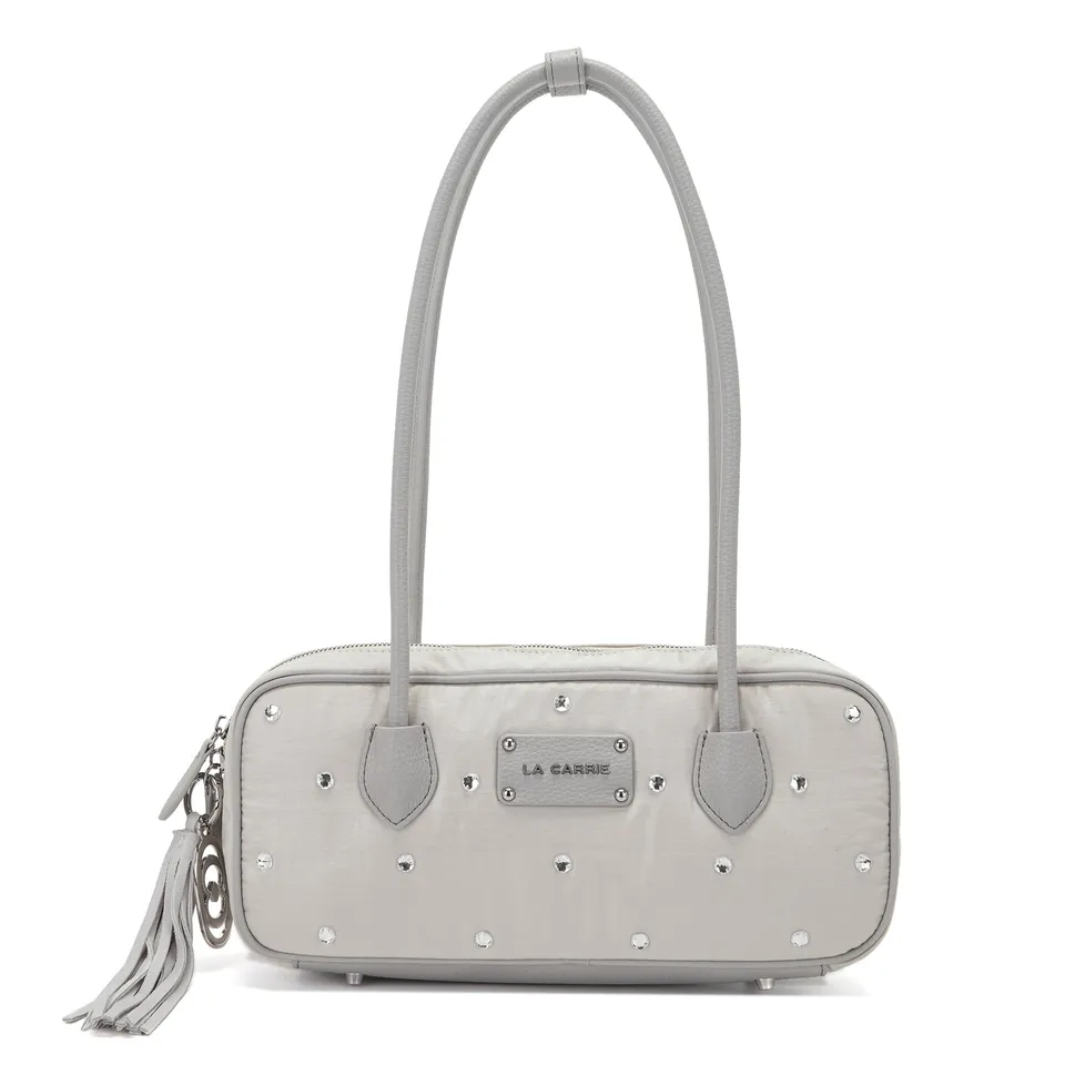 La Carrie Wrinkled sac à main nylon gris 30 cm