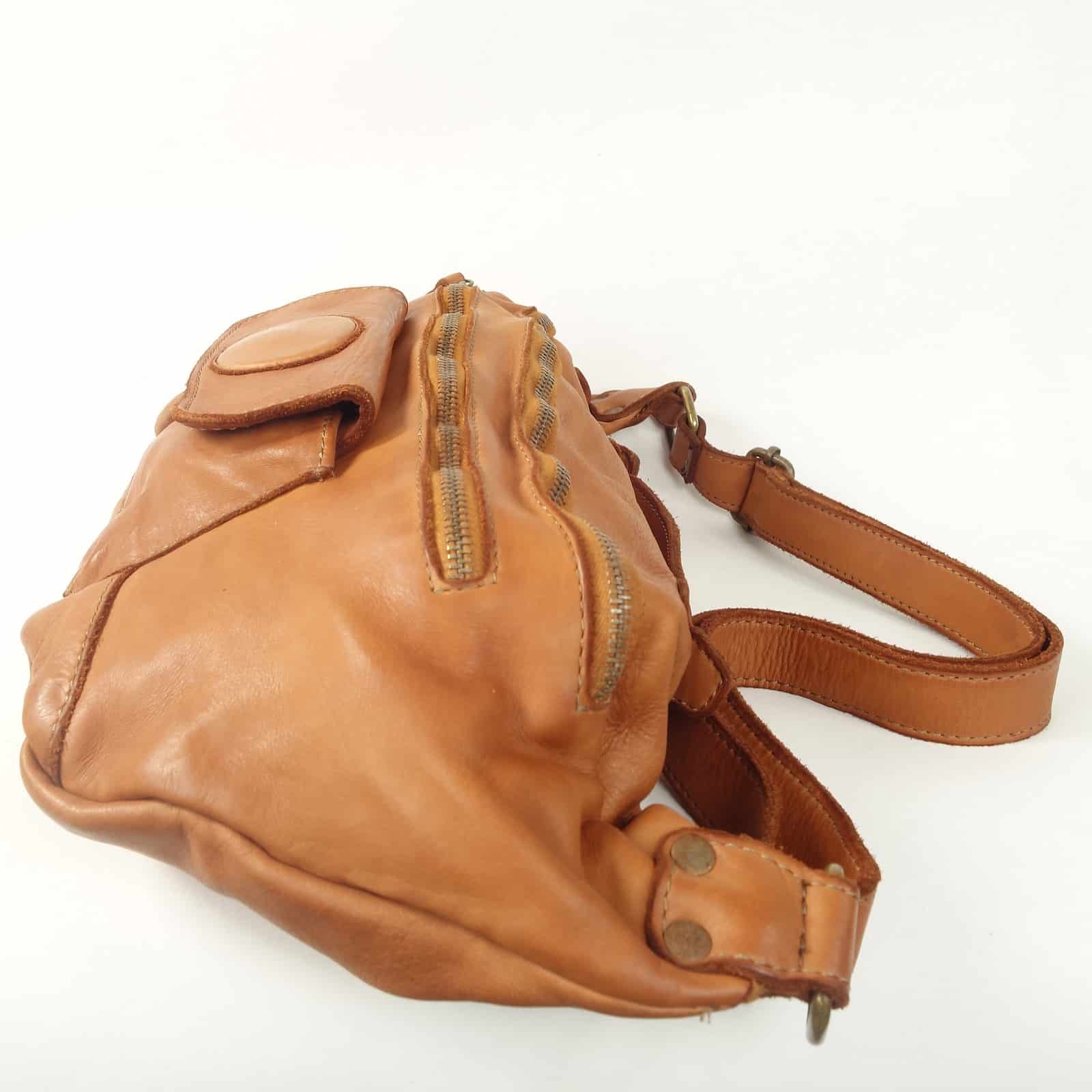 Collection Esprit Cuir Dario sac banane XL camel cuir