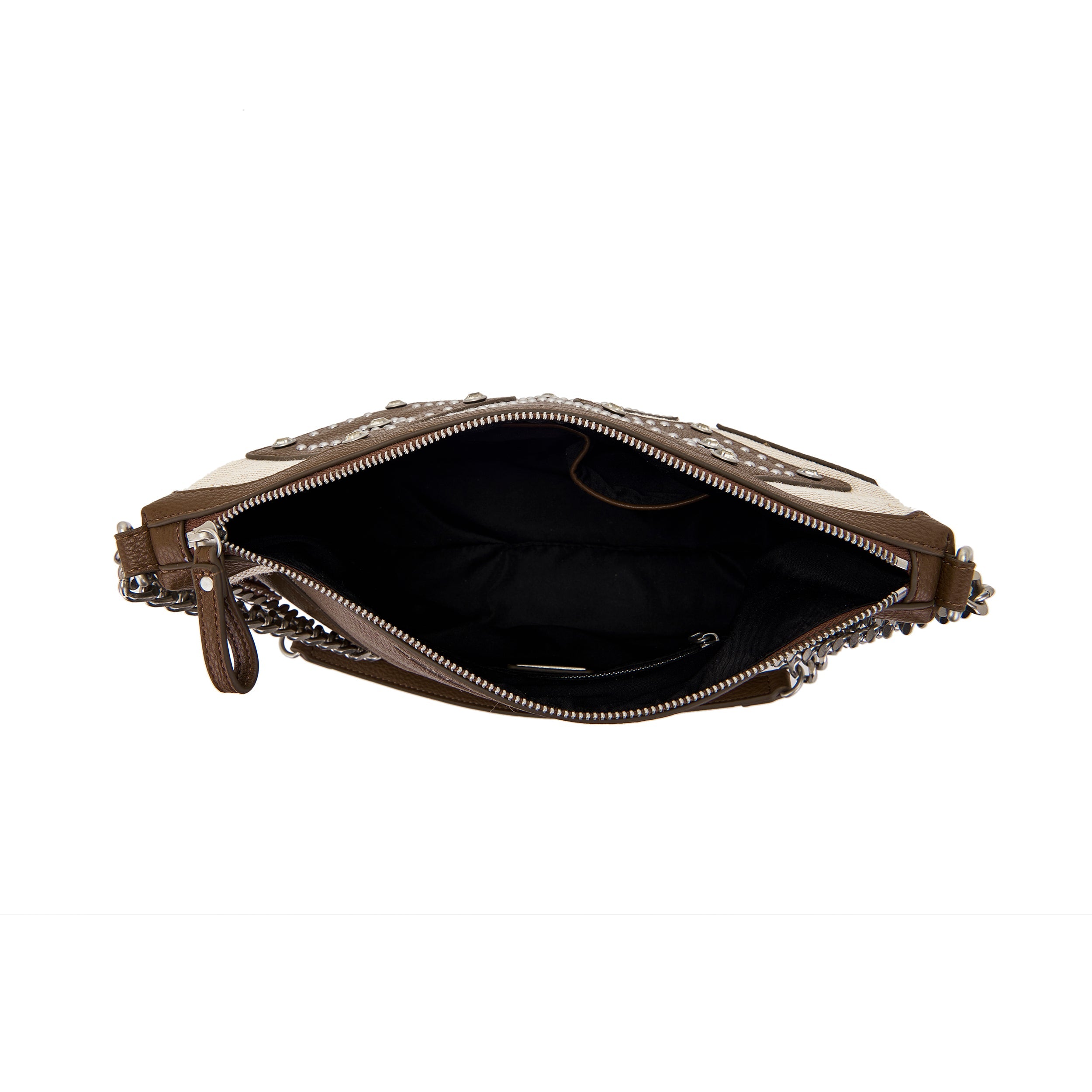 La Carrie Butterfly sac bandoulière marron PU-canvas 31x10x22cm