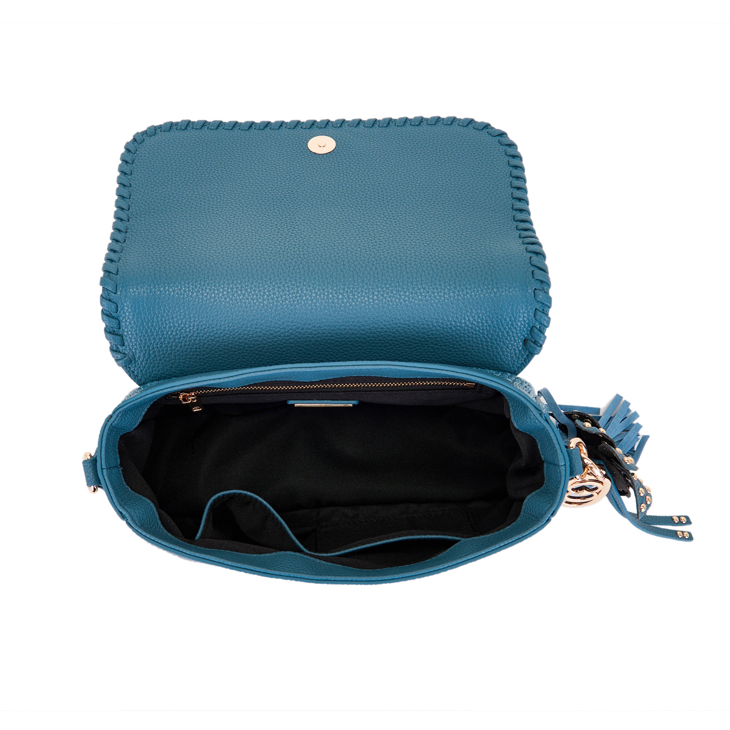 La Carrie La Plage sac épaule jeans raphia 29,5 cm