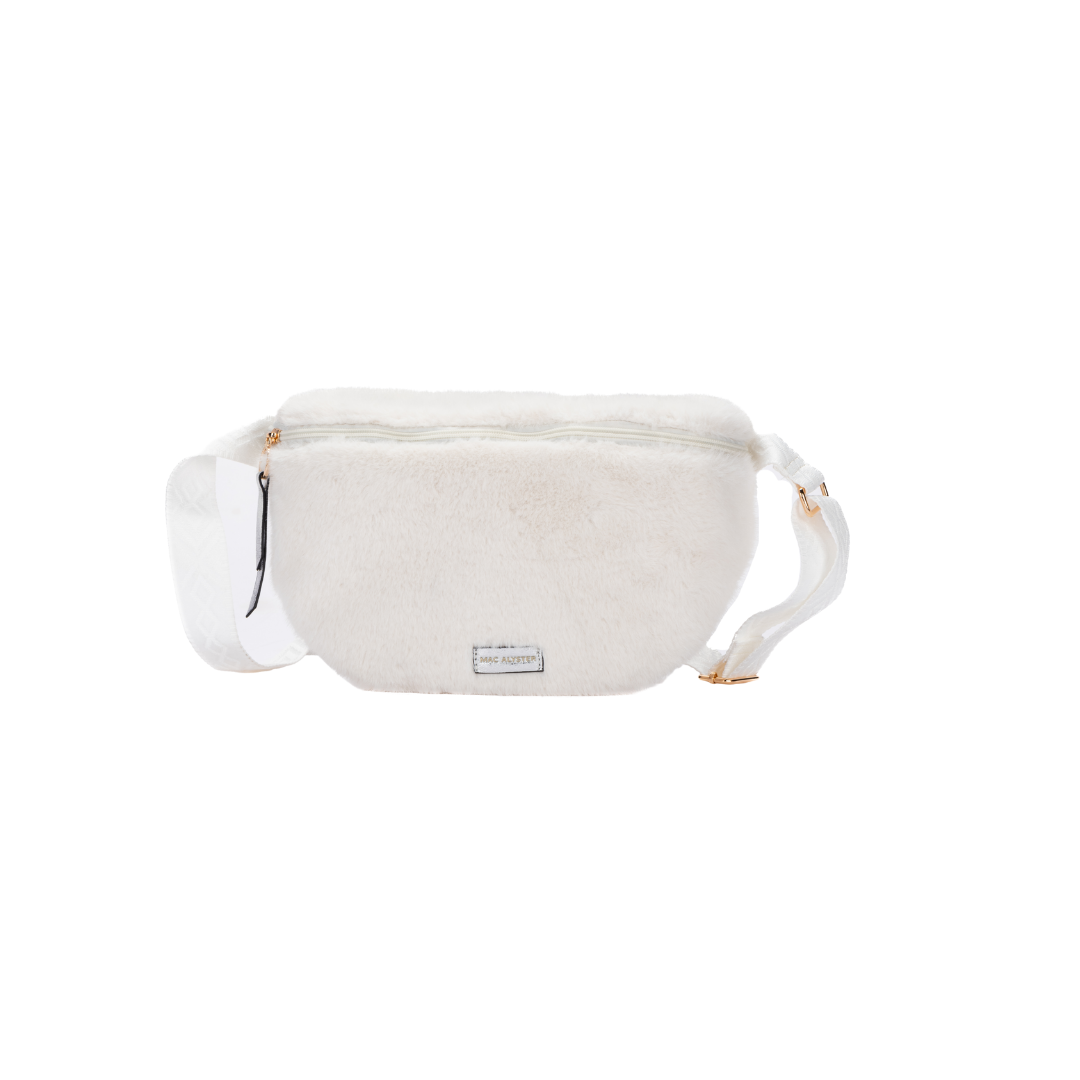 MAC ALYSTER Fourrure petit sac banane noir effet fourrure