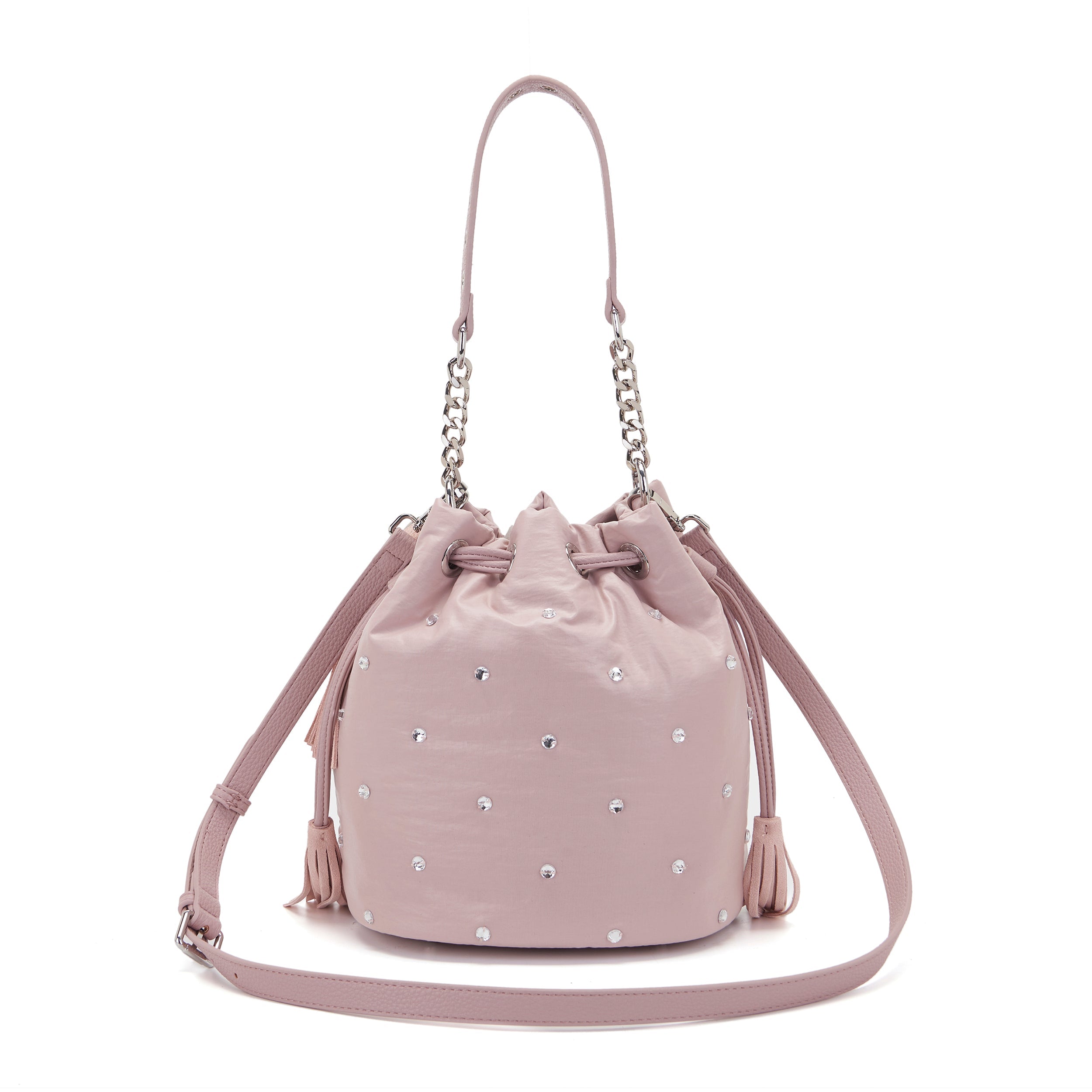 La Carrie Bag Wrinkled sac seau rose 24x26cm nylon