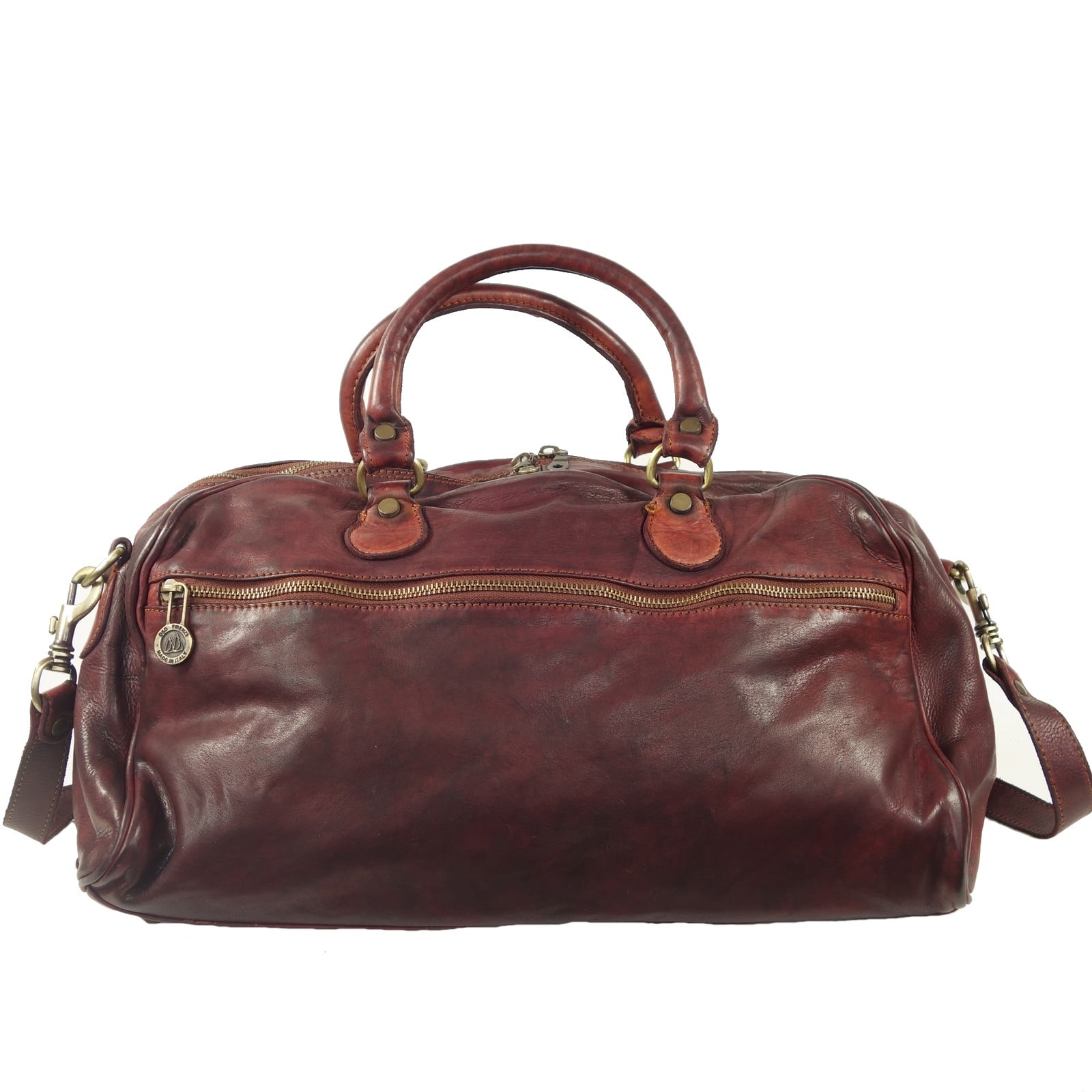 Collection Esprit Cuir Fabio sac week-end cuir bordeaux femme