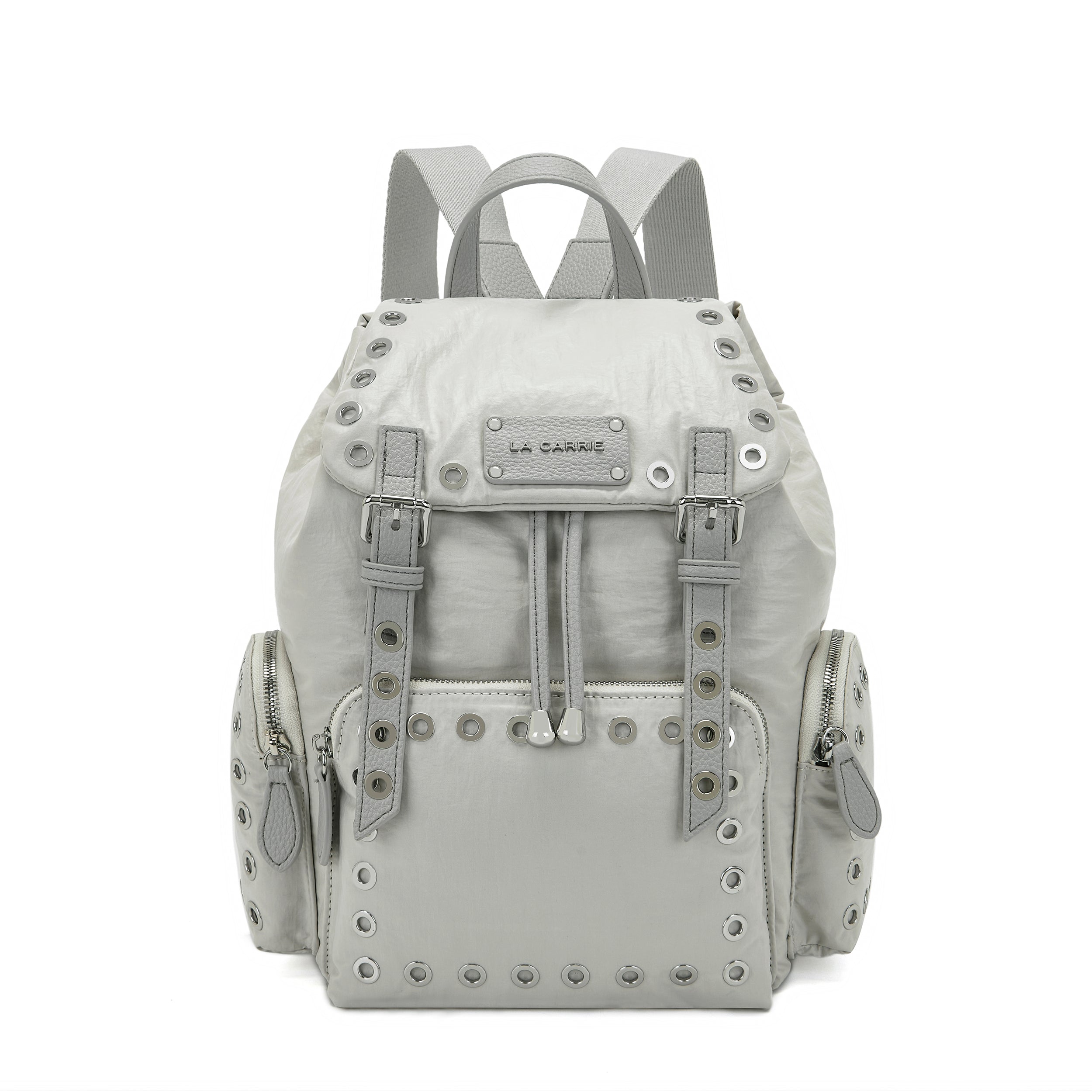 La Carrie Wrinkled sac à dos nylon gris 27x31 cm