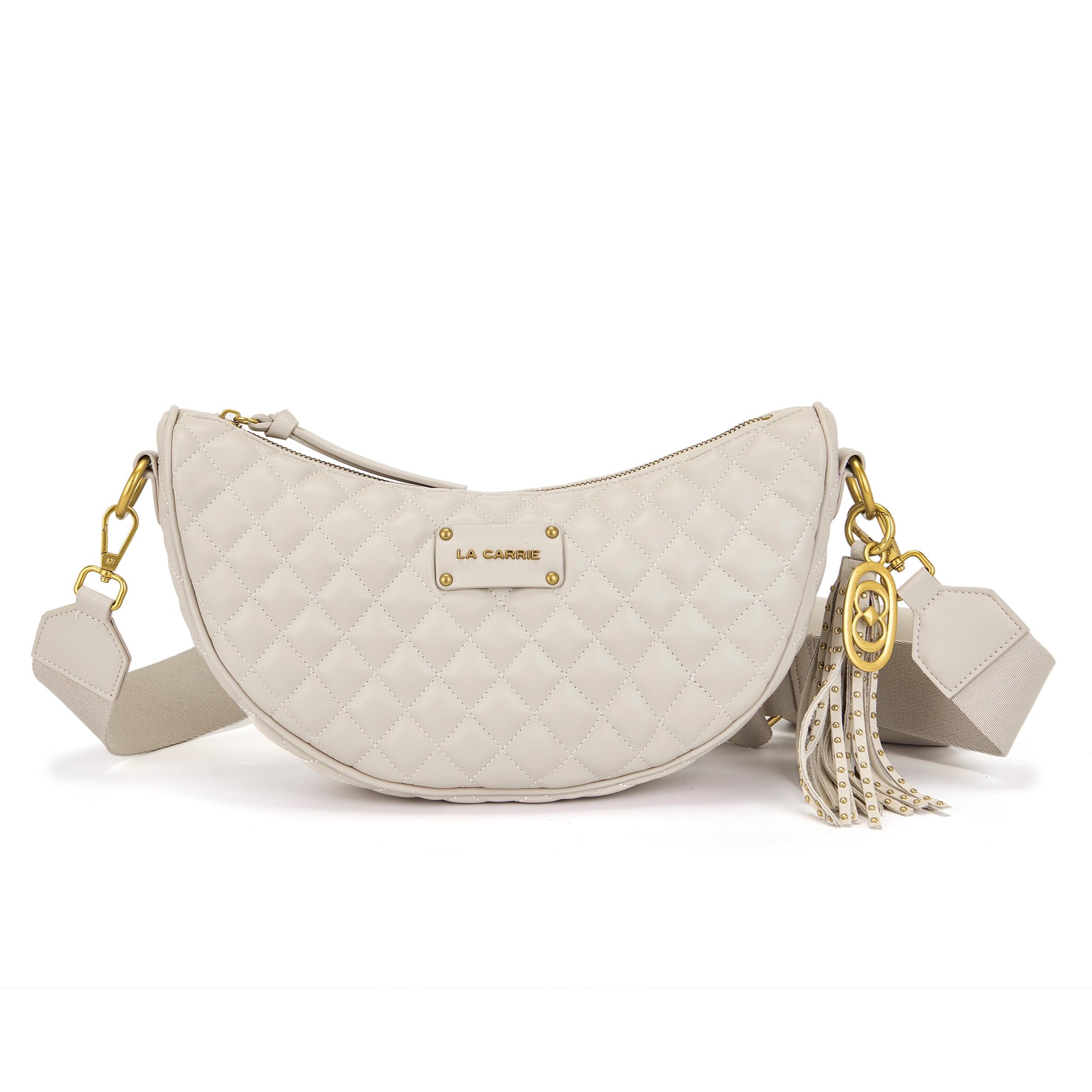 La Carrie Touchy sac bandoulière ivoire matelassé PU