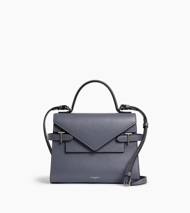 Le Tanneur Emilie sac à main double rabat bleu acier