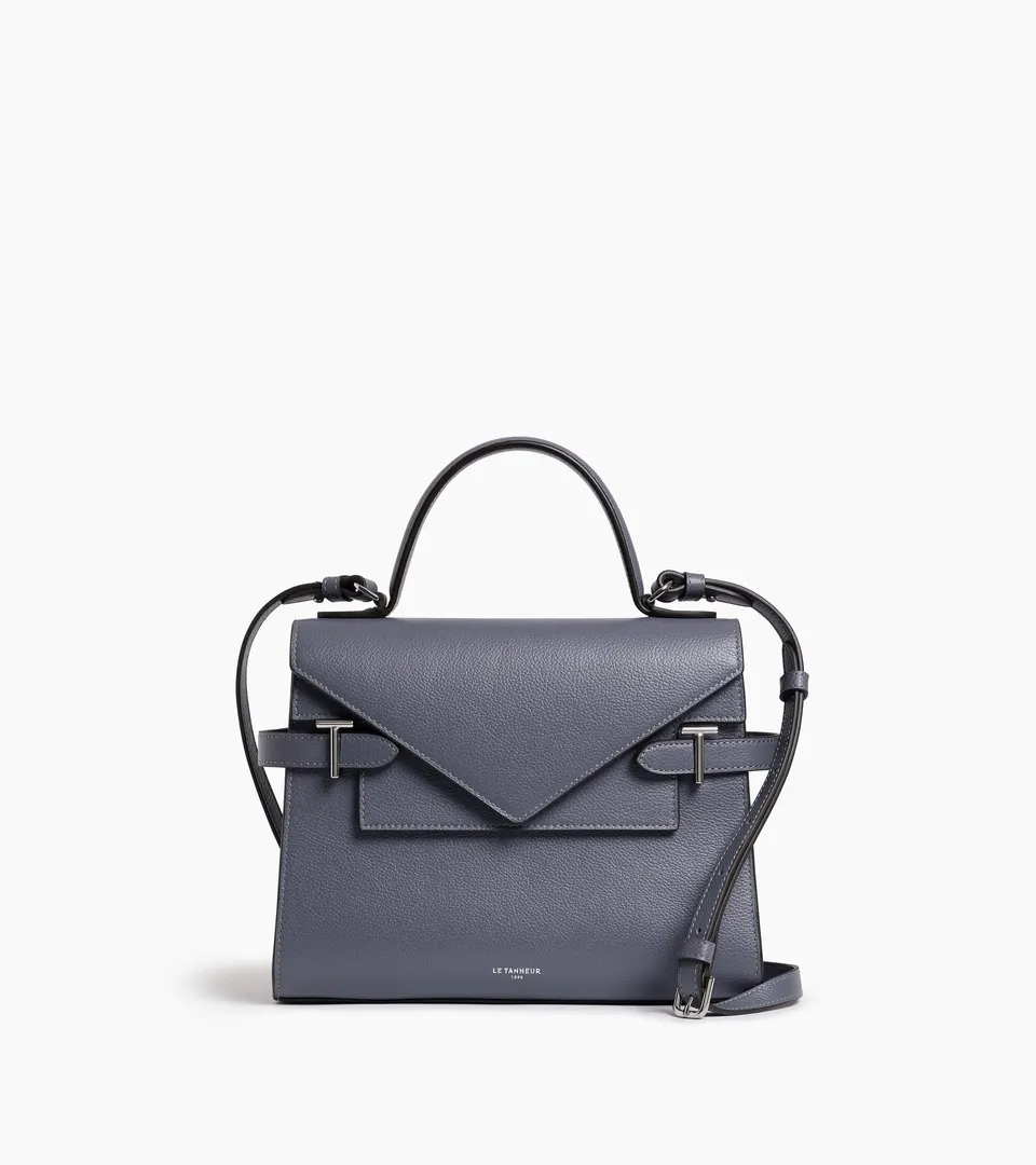 Le Tanneur Emilie sac à main double rabat bleu acier