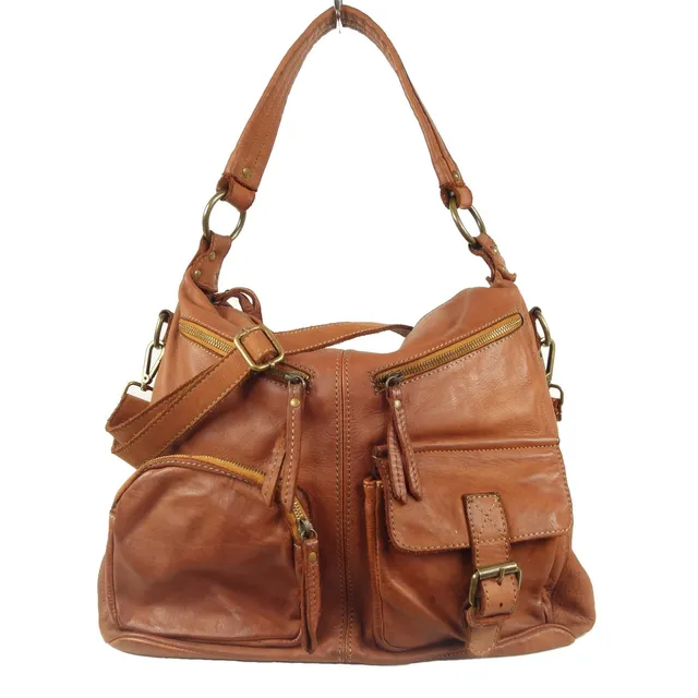 Collection Esprit Cuir Stella sac épaule cuir cognac vintage