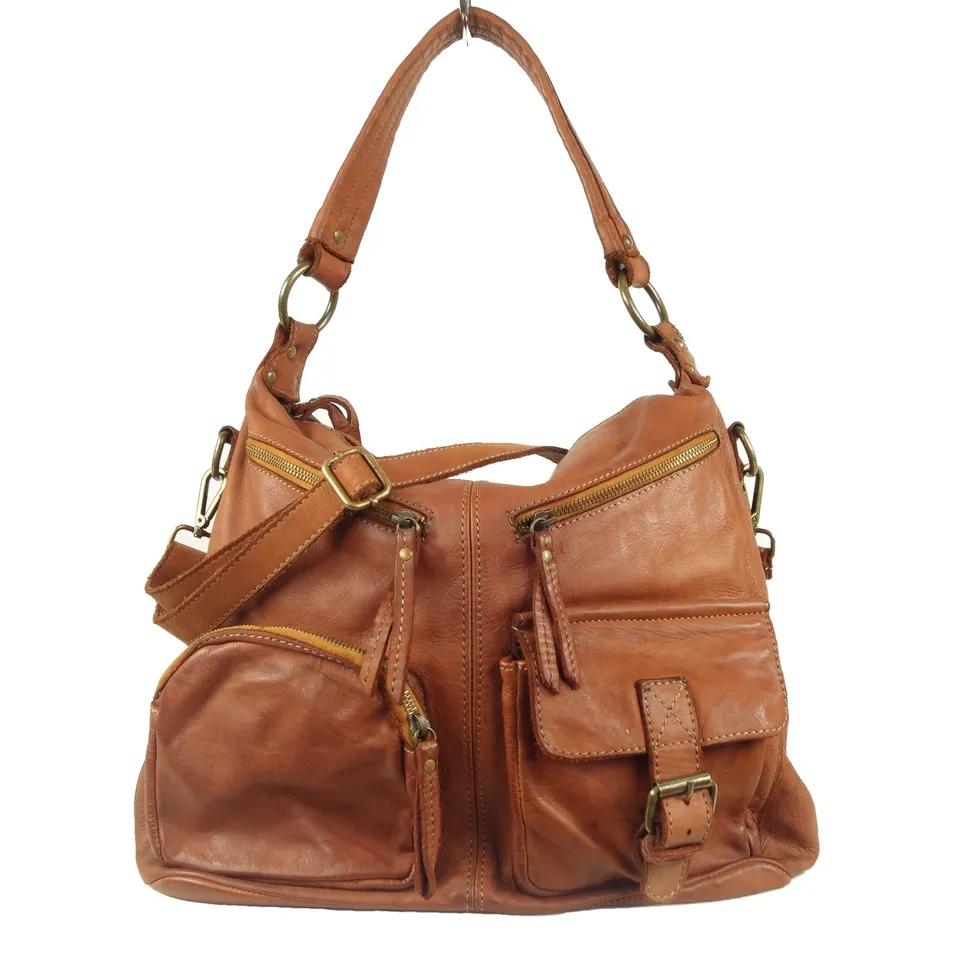 Collection Esprit Cuir Stella sac épaule cuir cognac vintage