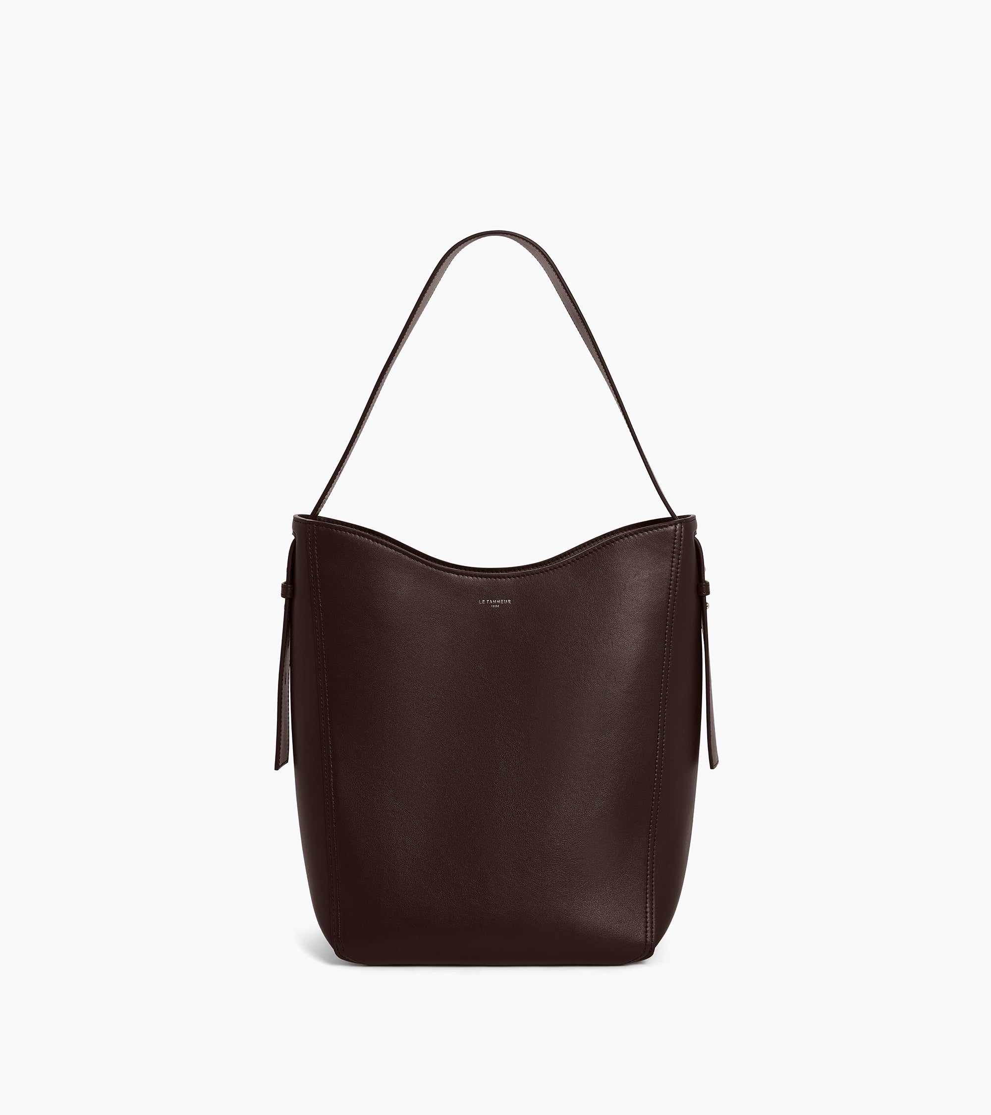 Le Tanneur Céleste sac hobo moyen cuir lisse Brown Arabica