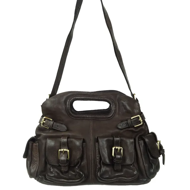 Collection Esprit Cuir Tina sac épaule cuir brun vintage