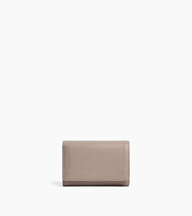 Le Tanneur Louison portefeuille à rabat cuir gris Fossil Grey