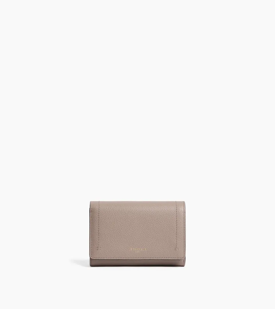 Le Tanneur Louison portefeuille à rabat cuir gris Fossil Grey