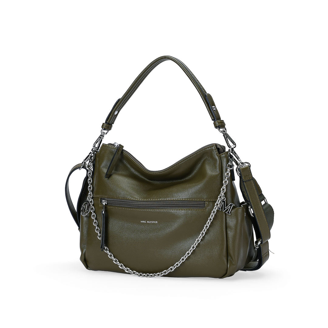 MAC ALYSTER MILAN 2.0 sac besace kaki chaîne 30 cm