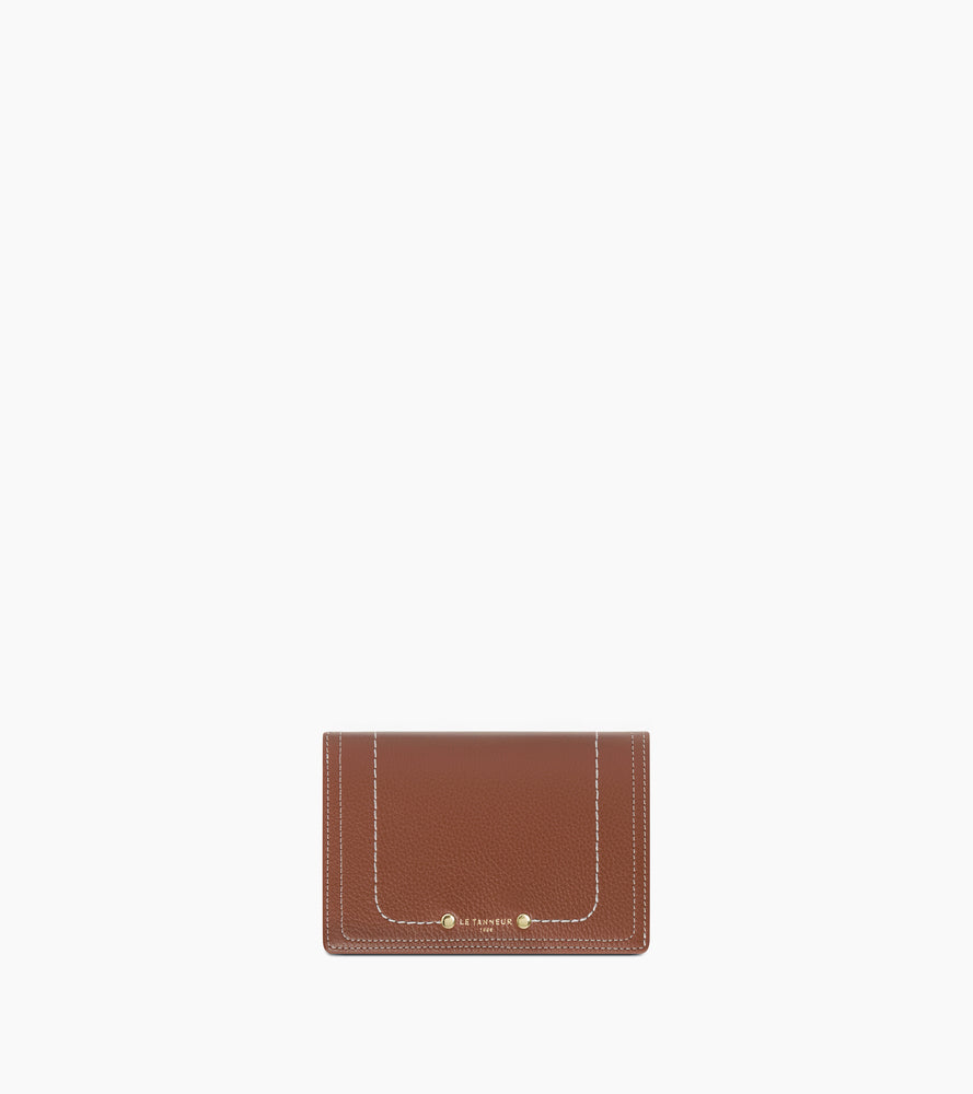 Le Tanneur Ella portefeuille cuir grainé marron RFID femme
