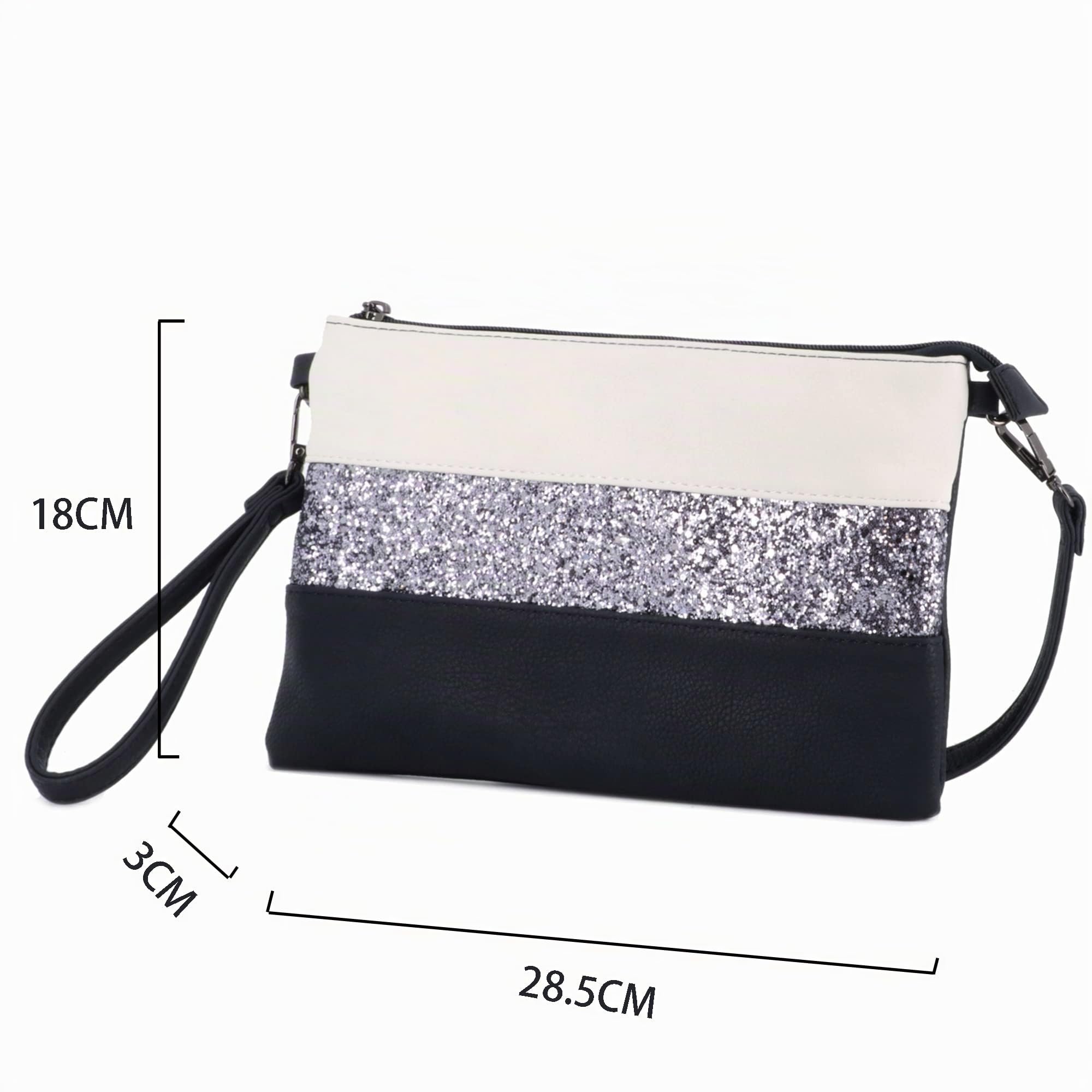 Gallantry Sacs Bandoulière Paillette Soirée Bleu Blanc 28.5x18cm