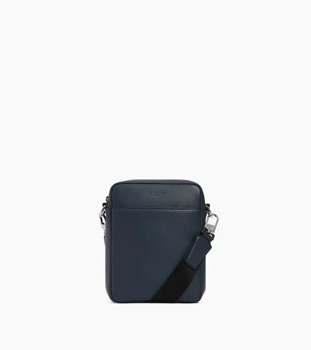 Le Tanneur Marceau petite sacoche cuir grainé bleu