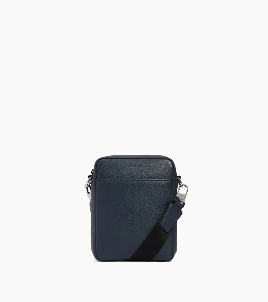 Le Tanneur Marceau petite sacoche cuir grainé bleu