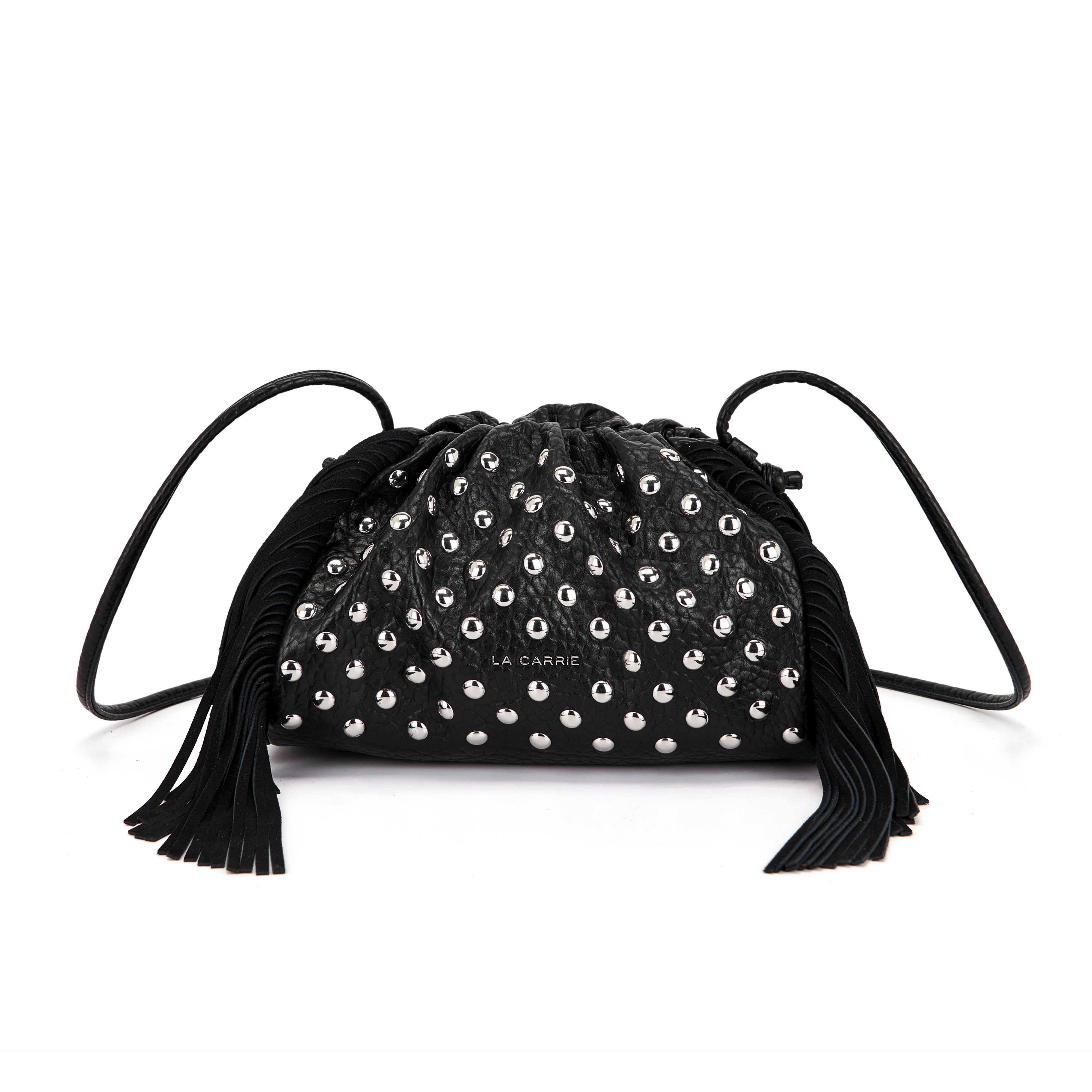 La Carrie Capsule Big sac bandoulière noir clouté 30 cm