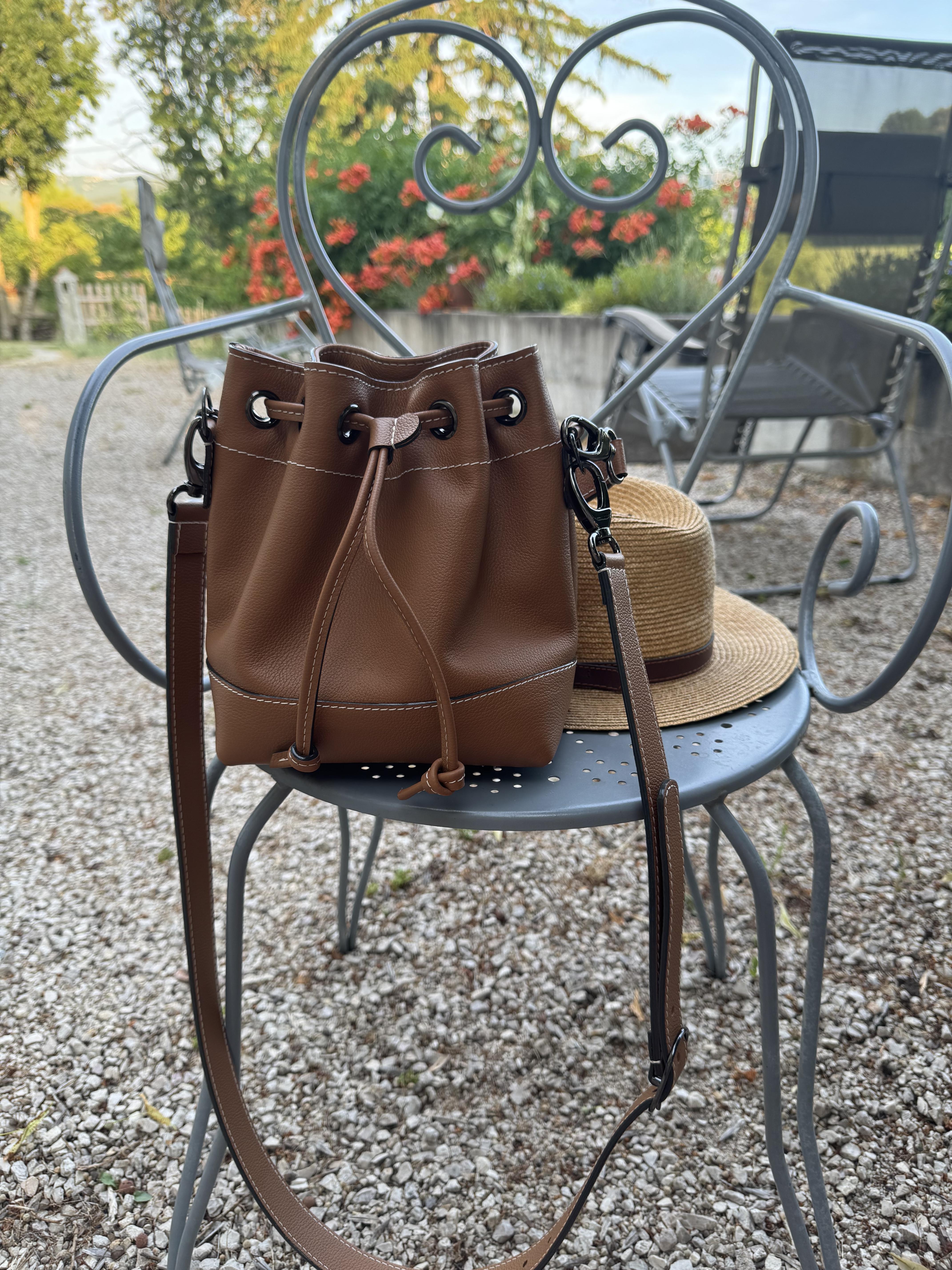 Nodie's Tommy sac seau cuir camel grainé