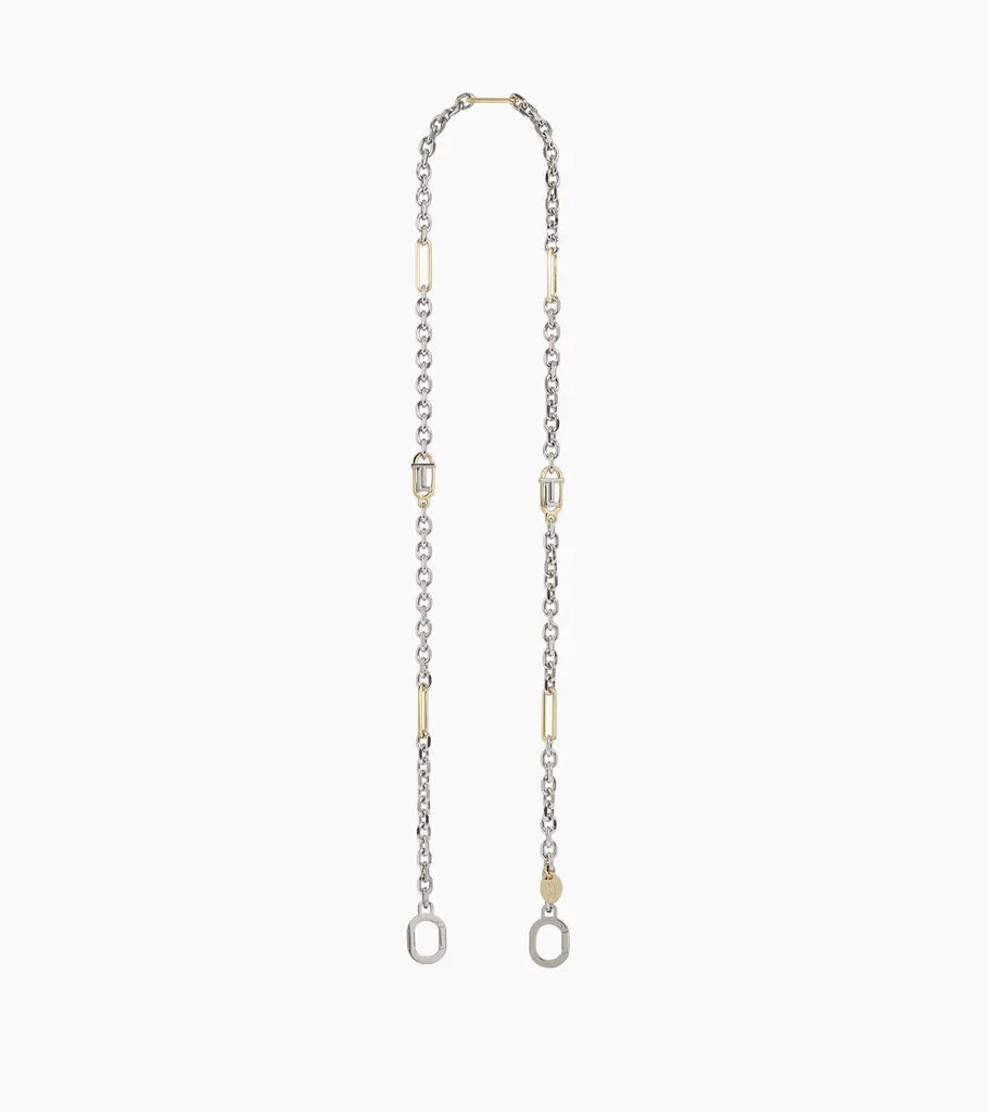 Le Tanneur bandoulière chaîne métal 110 cm argent doré