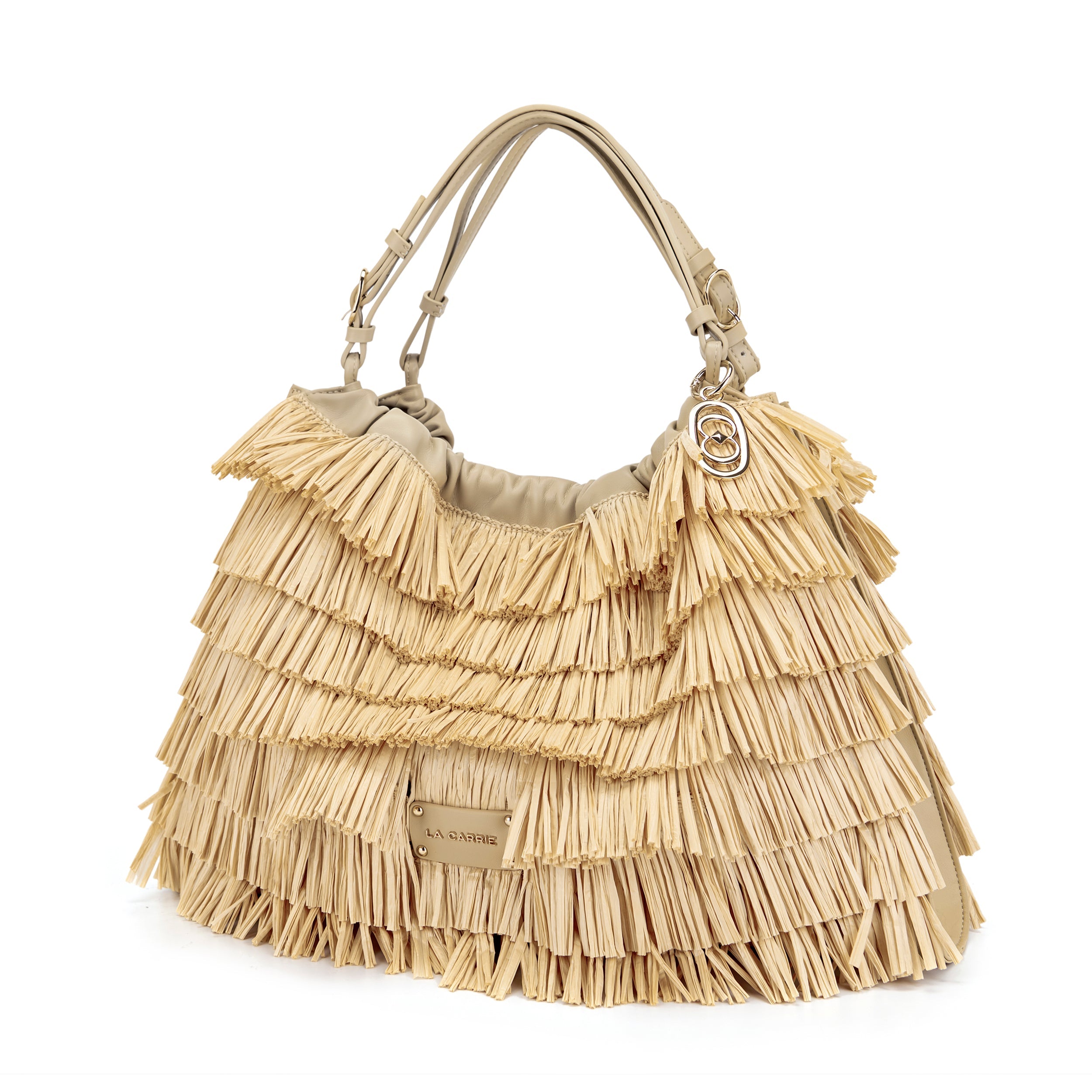 La Carrie Sunflower sac cabas raffia beige 44 cm été