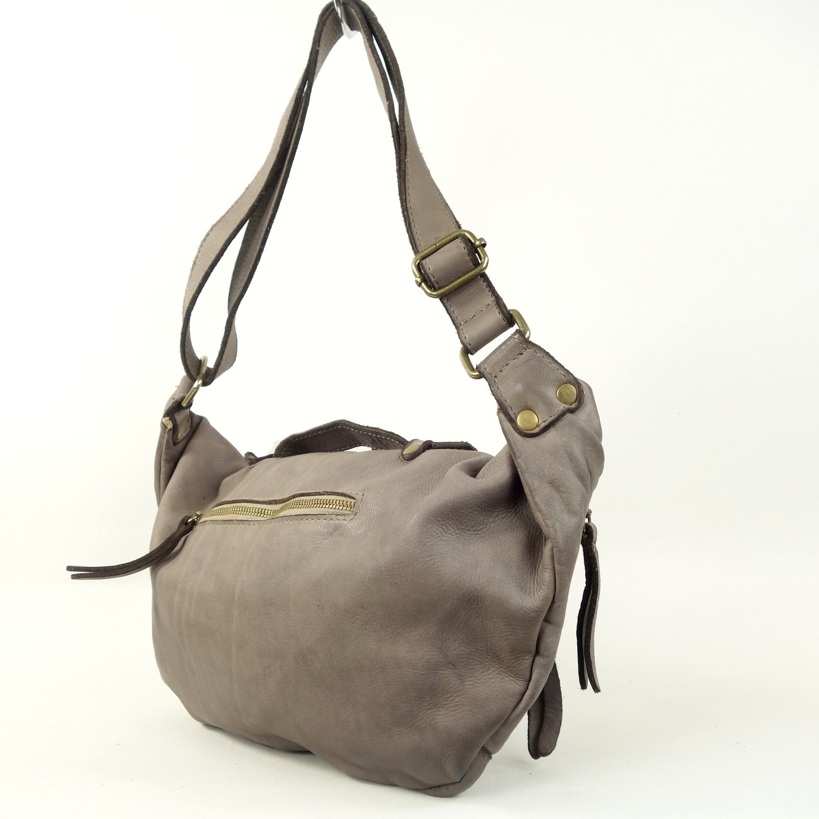 Collection Esprit Cuir Dario sac banane cuir taupe vintage