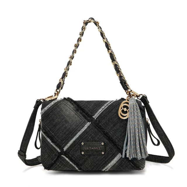 La Carrie Isabel Cross sac bandoulière noir canvas 32x13x19cm