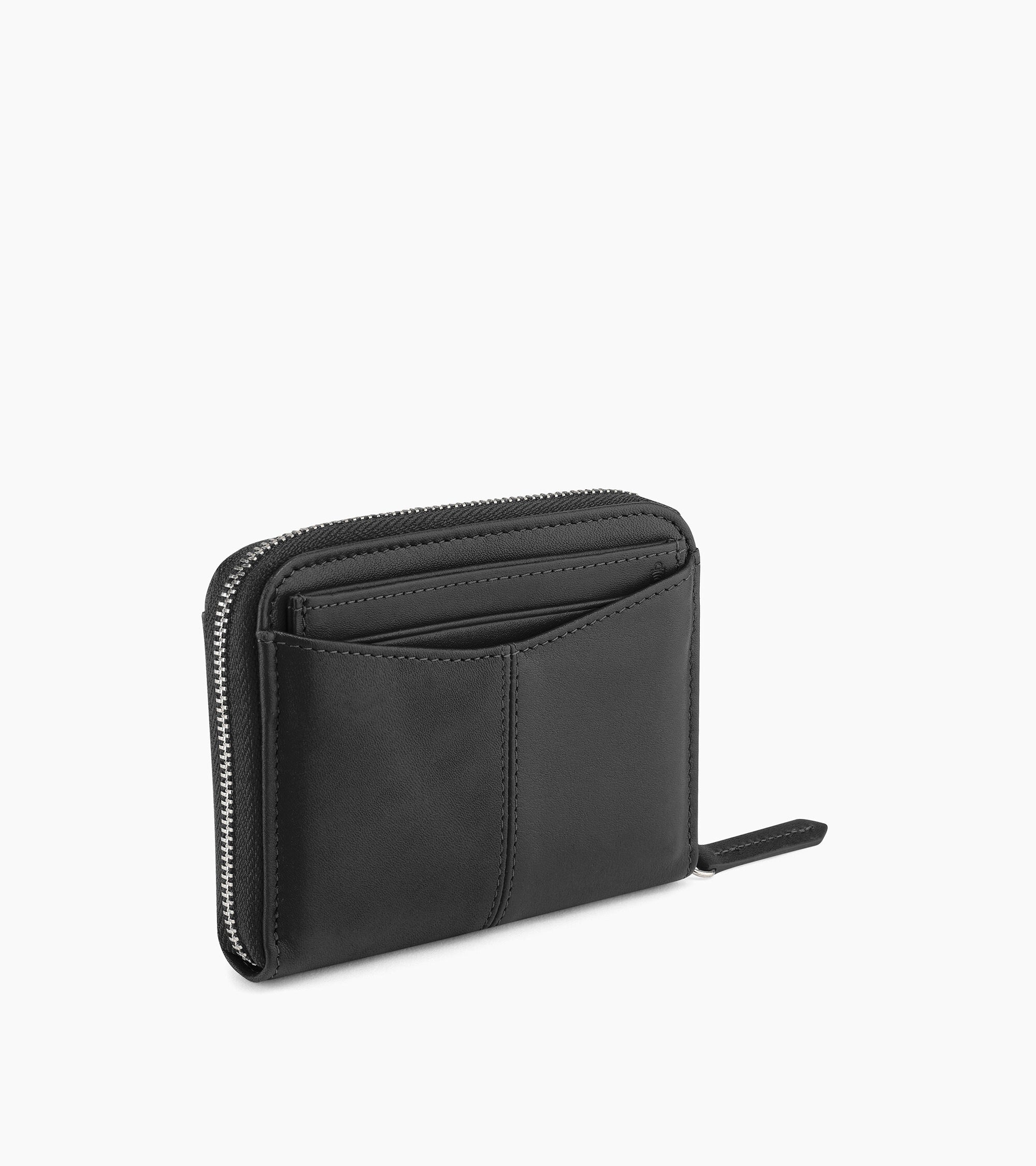 Le Tanneur Charlotte Porte-Monnaie Cuir Lisse Noir Zippé