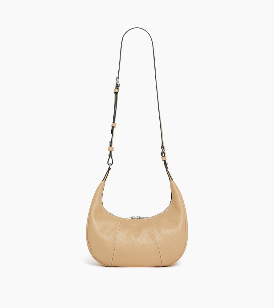Le Tanneur Juliette petit sac hobo cuir grainé desert