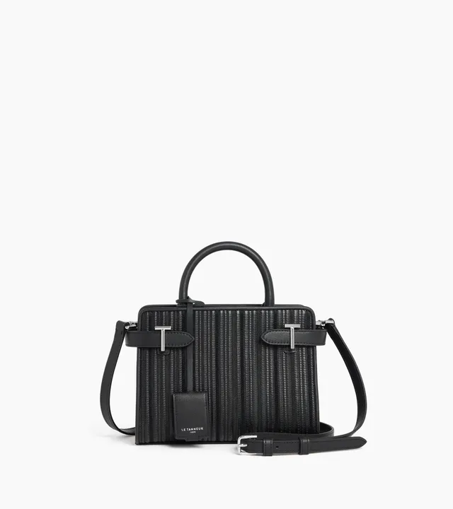 Le Tanneur Emilie petit sac cuir tressé noir
