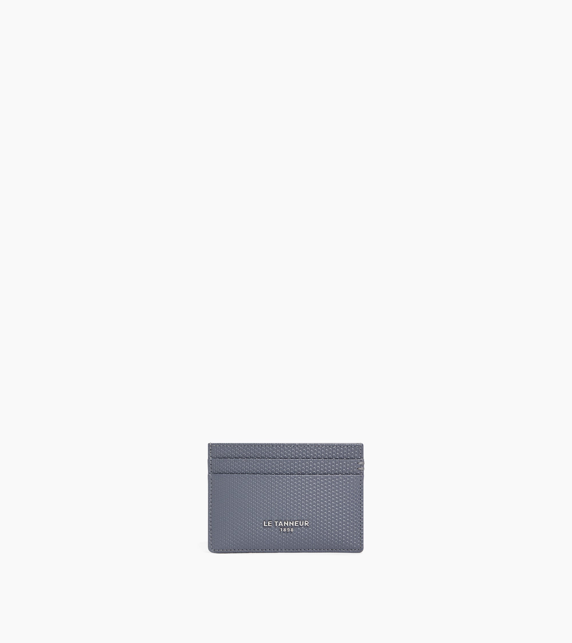 Le Tanneur Lucien porte-cartes cuir signature T Steel Blue