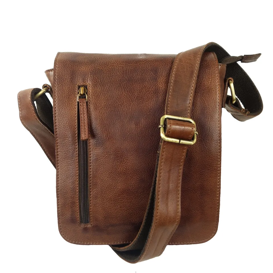 Collection Esprit Cuir FRANCISCO sacoche cuir marron 5 poches