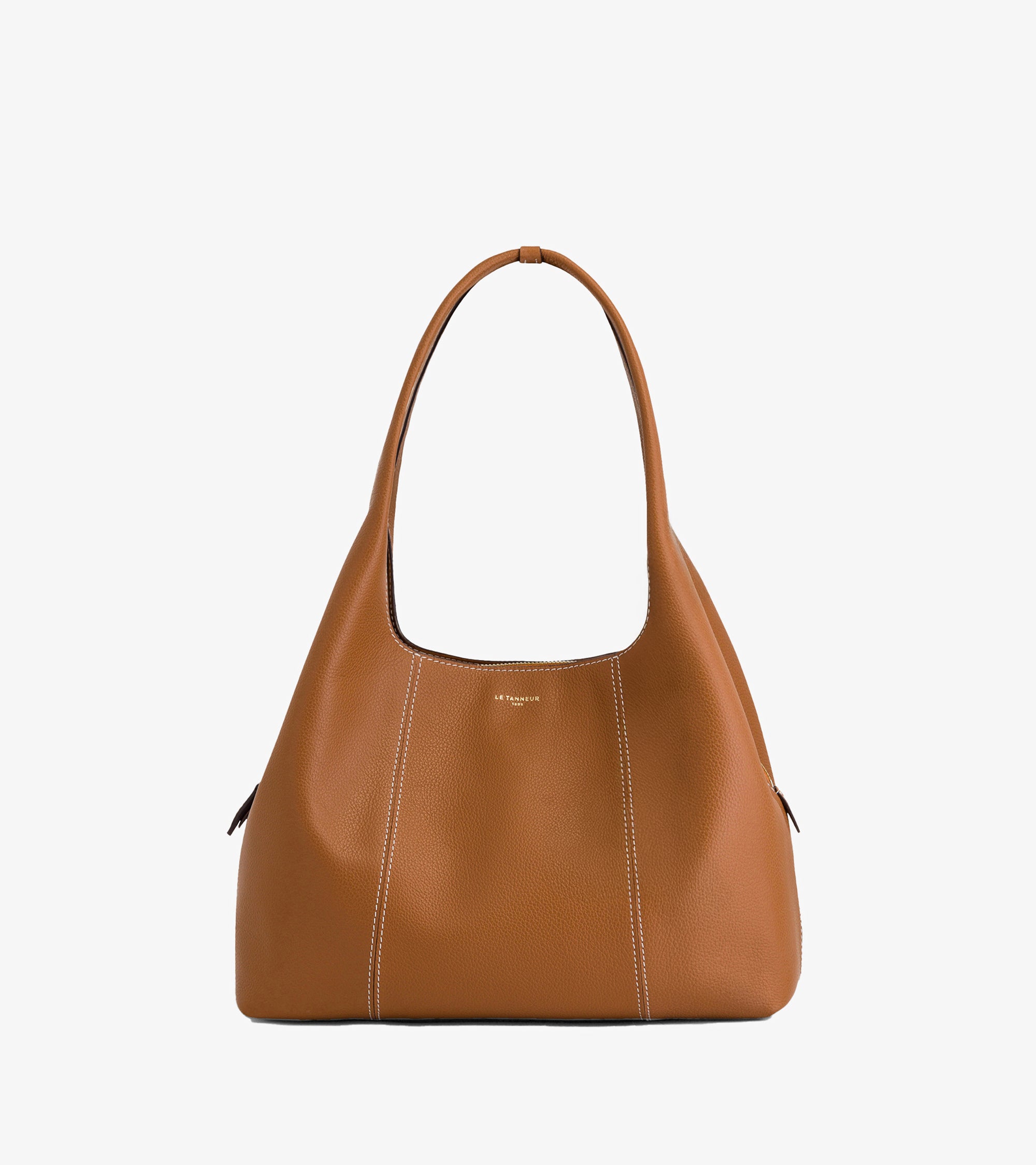 Le Tanneur Juliette sac épaule moyen cuir grainé brown tan