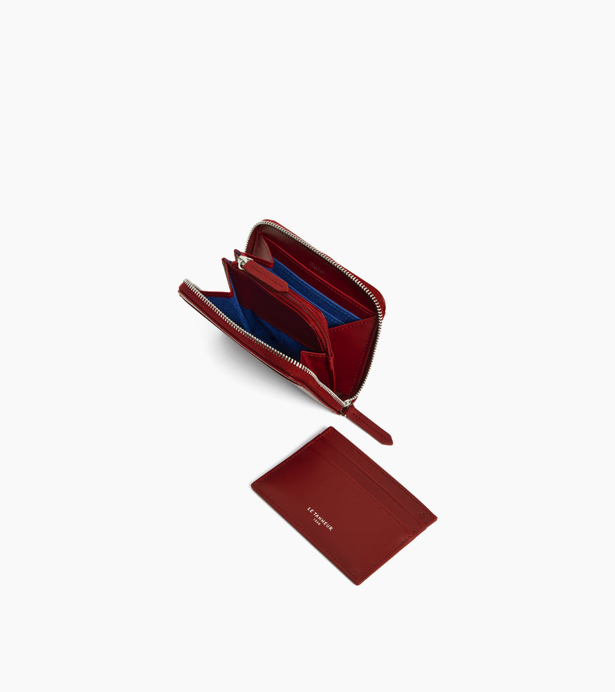 Le Tanneur Charlotte porte-monnaie zippé cuir revolution red