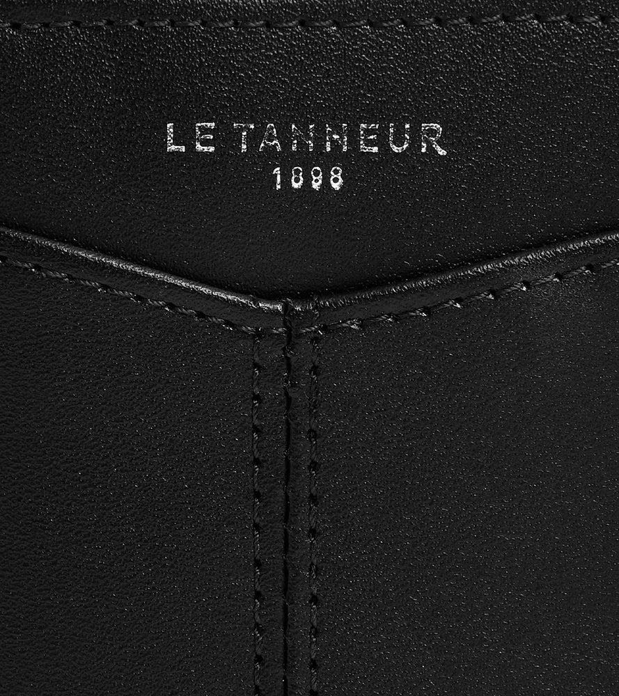 Le Tanneur Charlotte porte-cartes vertical cuir lisse noir anti-RFID